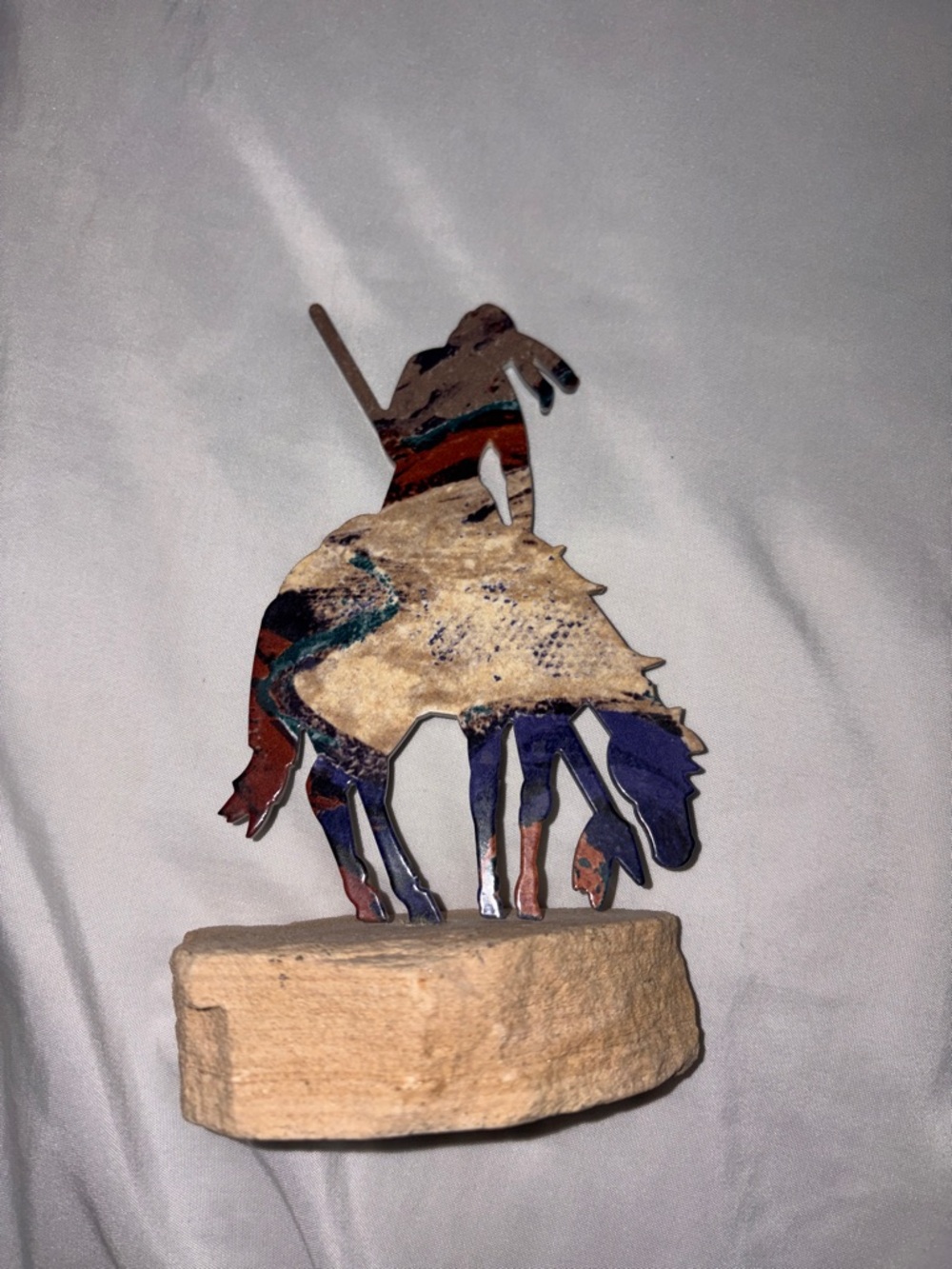 Multicolor Native American Silhouette Table Sculpture